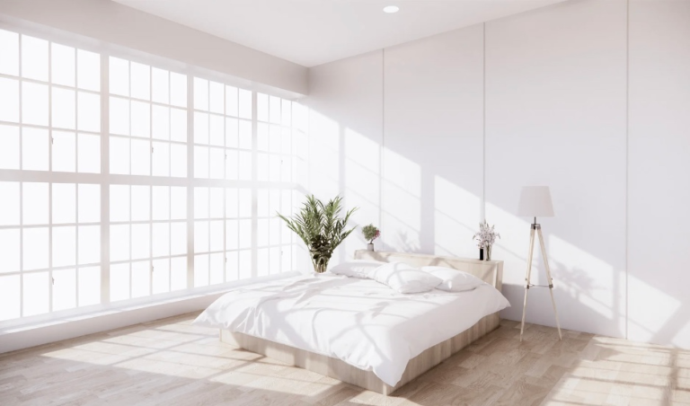 simple white bedroom